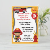 Feuerwehrschiff Dalmatiner Brandenburg Geburtstag Einladung (Stehend Vorderseite)