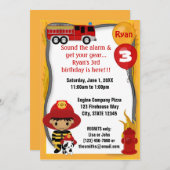 Feuerwehrschiff Dalmatiner Brandenburg Geburtstag Einladung (Vorne/Hinten)