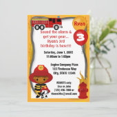 Feuerwehrschiff Dalmatiner Brandenburg Geburtstag Einladung (Stehend Vorderseite)