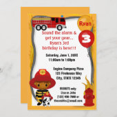 Feuerwehrschiff Dalmatiner Brandenburg Geburtstag Einladung (Vorne/Hinten)