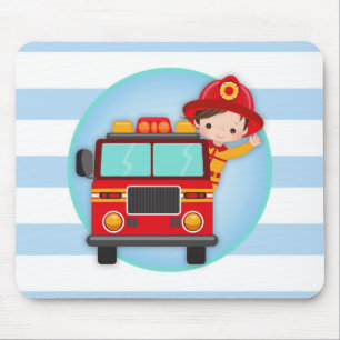 Feuerwehrschiff Feuerwehrwagen Brauner Haarbock Mousepad