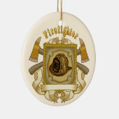 Feuerwehrschiff-Schild-Ornament um die Keramik Keramikornament (Rechts)