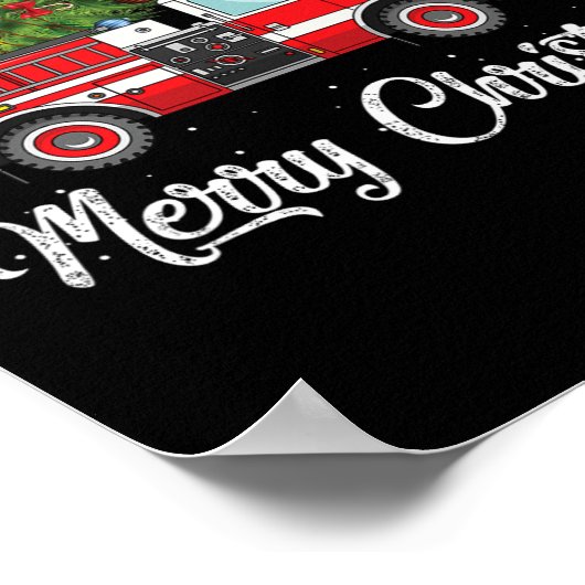 Feuerwehrschiff Weihnachten Tree Funny Firefighter Poster (Ecke)