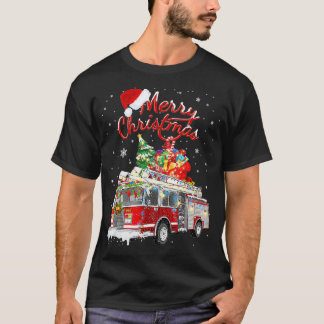 Feuerwehrschiff Weihnachtsbaum Feuerwehrfahrzeug F T-Shirt
