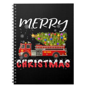 Feuerwehrschiff Weihnachtsfamilie für Feuerwehrleu Notizblock