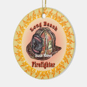Feuerwehrschmuck von Long Beach Keramik Ornament (Links)