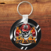 Feuerwehrskull 4 und Flammwellen Schlüsselanhänger (Vorderseite)