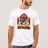 Feuerwehrskull 4 und Flammwellen T-Shirt (Vorderseite)