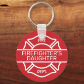 Feuerwehrtochter Roter Schlüsselanhänger (Vorderseite)