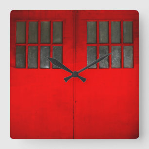 Feuerwehrtor Quadratische Wanduhr