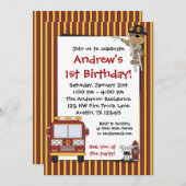 Feuerwehrtrappe Schluchten Geburtstag Einladungen (Vorne/Hinten)