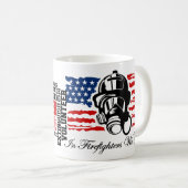 Feuerwehrtribut unter amerikanischer Flagge Kaffeetasse (VorderseiteRechts)