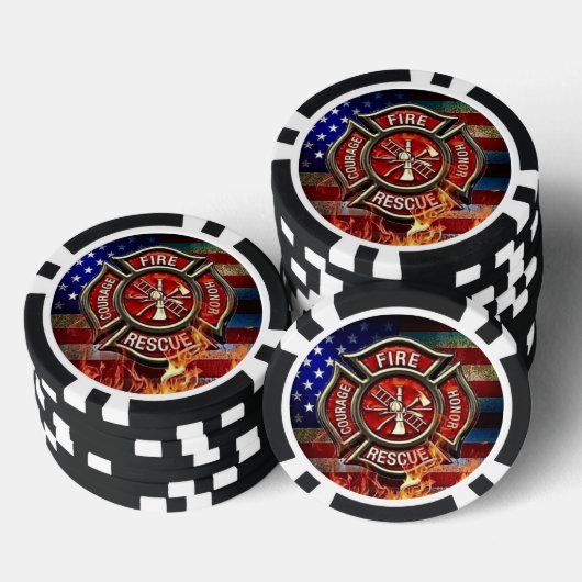 Feuerwehrtribute-Poker-Chips Pokerchips (Stapel)