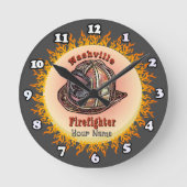 Feuerwehruhr Nashville Runde Wanduhr (Vorderseite)
