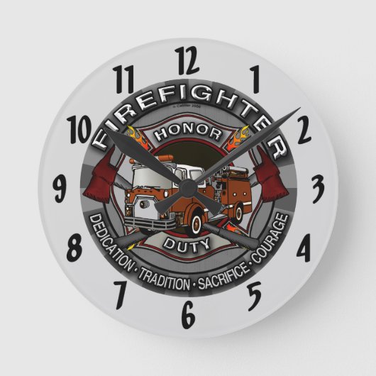 Feuerwehruhr Runde Wanduhr (Vorderseite)