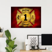 Feuerwehrunternehmen - Motor 1 Poster (Heimbüro)