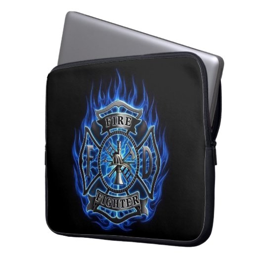 Feuerwehrverkleidung Notebook-Tasche mit Blauer Fl Laptopschutzhülle (Vorderseite Links)