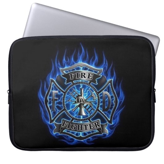 Feuerwehrverkleidung Notebook-Tasche mit Blauer Fl Laptopschutzhülle (Vorderseite)
