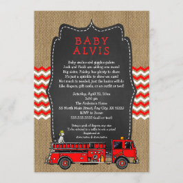 Feuerwehrwagen Baby Sprinkle mit NAME Junge Dusche Einladung
