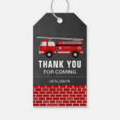 Feuerwehrwagen Geburtstagsparty Gefallen Geschenkanhänger (Rückseite)