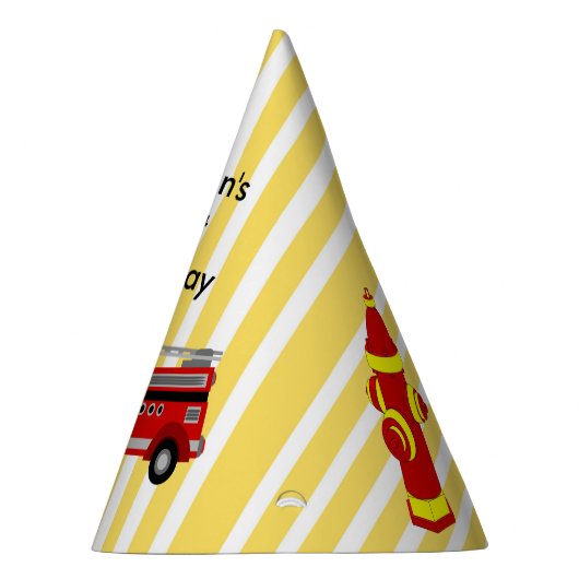 Feuerwehrwagen Geburtstagsparty personalisiert Partyhütchen (Rechts)