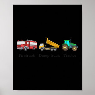 Feuerwehrwagen Kipper Traktor subtil anti Trump  Poster