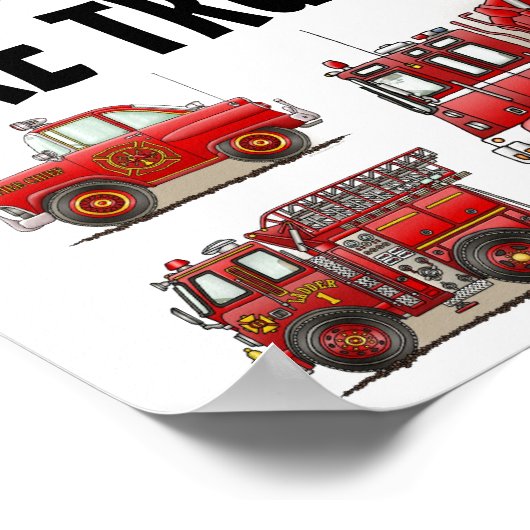 Feuerwehrwagen Poster (Ecke)