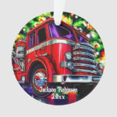 Feuerwehrwagen Weihnachten Ornament (Vorderseite)