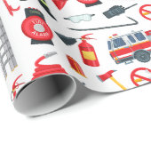 Feuerwehrwerkzeuge Geschenkpapier (Rolleneckpunkt)