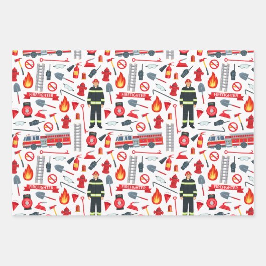 Feuerwehrwerkzeuge Geschenkpapier Set (Vorderseite 2)