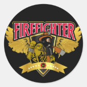 Feuerwehrwings Runder Aufkleber (Vorderseite)
