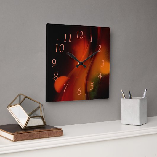 Feuerwelle Quadratische Wanduhr (Büro)