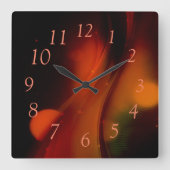 Feuerwelle Quadratische Wanduhr (Vorderseite)