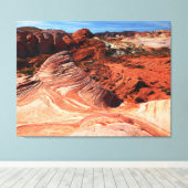 Feuerwelle, Tal des Feuers Overton Nevada Landscha Leinwanddruck (Insitu (Holzboden))