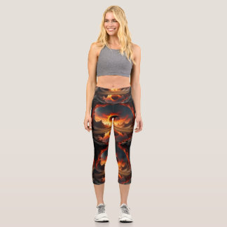 Feuerwelt Sonnenuntergang Capri Leggings