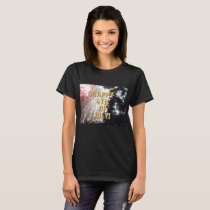 Feuerwerk 14 4. Juli Frauen schwarzes Shirt