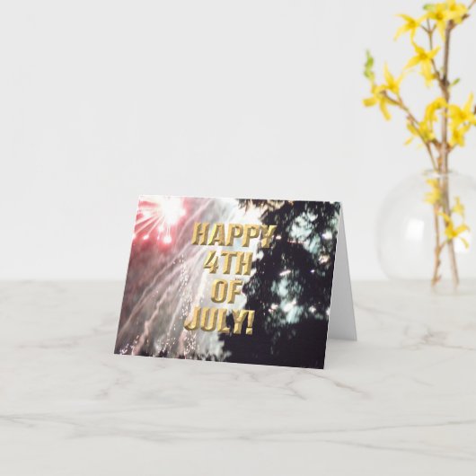 Feuerwerk 14. Juli Karte (Gelbe Blume)