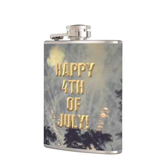 Feuerwerk 19 4. Juli umhüllte Flasche Flachmann (Links)