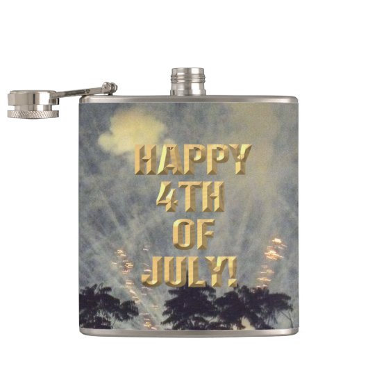 Feuerwerk 19 4. Juli umhüllte Flasche Flachmann (Geöffnet)