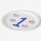 Feuerwerk 1. Geburtstag Pappteller (Schrägansicht)