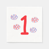 Feuerwerk 1. Geburtstag Serviette (Vorderseite)