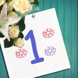 Feuerwerk 1. Geburtstag Serviette