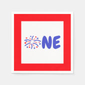 Feuerwerk 1. Geburtstag Serviette (Vorderseite)