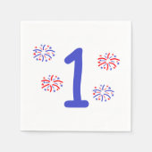 Feuerwerk 1. Geburtstag Serviette (Vorderseite)