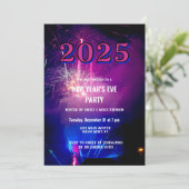 Feuerwerk 2025 - Feier zum Silvesterabend-Party Einladung (Stehend Vorderseite)