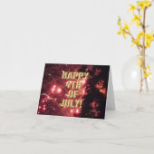 Feuerwerk 3 4. Juli Karte (Gelbe Blume)