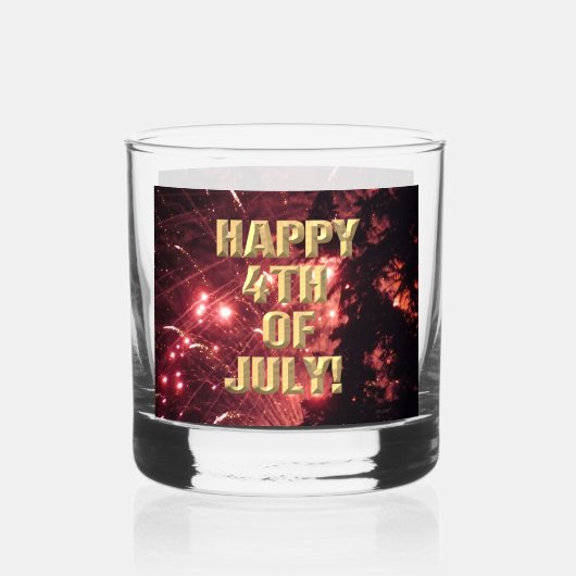 Feuerwerk 3 4. Juli Rockglas Whiskyglas (Vorderseite)