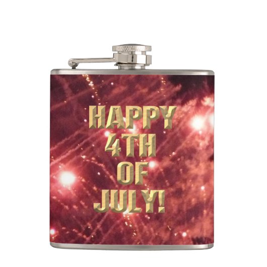 Feuerwerk 3 4. Juli umhüllter Kolben Flachmann (Vorderseite)