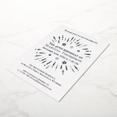 Feuerwerk 40. Geburtstag Party Schwarz-weiß Grau Folieneinladung (Gedreht)