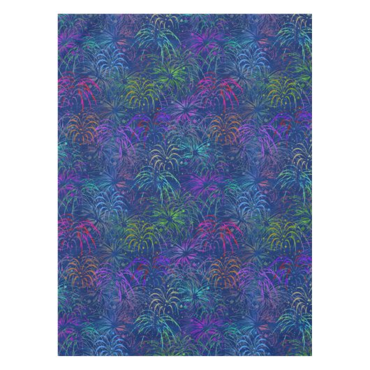 Feuerwerk 4. Juli farbenfrohe Sommermuster Tischdecke (Vorderseite)